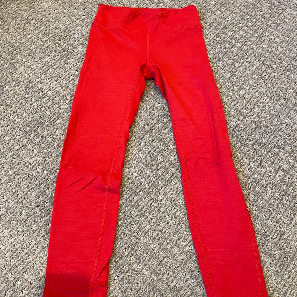 Red workout leggings